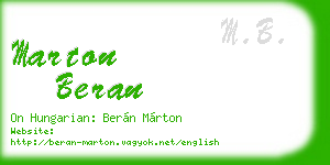 marton beran business card