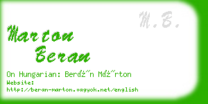 marton beran business card